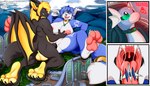 2019 absurd_res anthro balls bodily_fluids breasts canid canine canis dratini extreme_size_difference fan_character feet female foot_fetish generation_1_pokemon genitals group hi_res horn hybrid krystal_(star_fox) macro male male/female mammal micro nintendo open_mouth pawpads paws pokemon pokemon_(species) saliva sex size_difference spacecraft star_fox thaismotosuwa trio vehicle vore wings wolf
