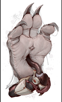 anthro claws duo feet feral foot_fetish foot_focus foot_play hindpaw lightened_soles looking_down male male/male paws penetration slime soles spacesuit toes tongue tongue_penetration what kredri alien_(franchise) bioware electronic_arts mass_effect alien facehugger hybrid quarian hi_res