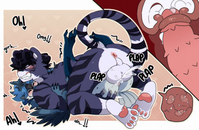 animal_genitalia animal_penis anthro anthro_on_anthro anthro_penetrated anthro_penetrating anthro_penetrating_anthro anus balls big_balls black_hair blue_hair blush bodily_fluids cervical_penetration cervix cum cum_in_uterus cum_in_vagina cum_inside cutaway duo feline_genitalia feline_penis female female_anthro female_penetrated from_front_position genital_fluids genitals hair huge_balls impregnation internal internal_vaginal male male/female male_anthro male_penetrating male_penetrating_female mating_press multiple_ova nude nude_anthro nude_female nude_male ovum penetration penile penile_penetration penis penis_in_vagina periwinkle_fur sex sperm_cell stripes tail text uterus vaginal vaginal_penetration aidmoon avian bird felid mammal oscine pantherine passerine siberian_tiger tiger tit_(bird) titmouse_(bird) tufted_titmouse absurd_res english_text hi_res