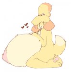 areola big_breasts breasts female fluffy fluffy_breasts fluffy_butt heart_symbol holding_breast huge_breasts hyper hyper_breasts looking_at_viewer nipples nude paws pink_areola pink_nipples simple_eyes solo caeleste animal_crossing nintendo isabelle_(animal_crossing) canid canine canis domestic_dog mammal hi_res