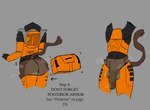 anthro armor butt clothing exposed_butt femboy genitals gloves half-erect handwear hev_suit male musk penis solo text cold_alcohol half-life valve gordon_freeman domestic_cat felid feline felis mammal english_text hi_res