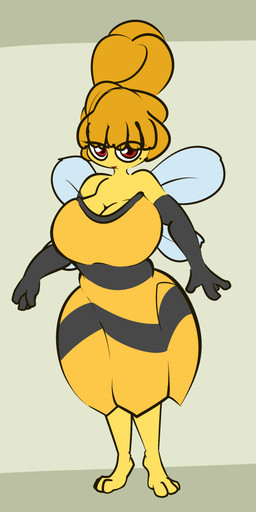 3_toes 4_fingers anthro anthrofied armwear barefoot beehive_(hairstyle) big_breasts black_clothing black_dress black_gloves black_handwear breasts cleavage clothed clothing curvy_figure dress elbow_gloves feet female fingers gloves green_background hair handwear hourglass_figure huge_breasts insect_wings lips markings mole_(marking) orange_clothing orange_dress orange_hair pattern_background pokemorph red_eyes red_lips simple_background smile solo standing striped_background toes voluptuous wide_hipped_anthro wide_hipped_female wide_hips wings yellow_body thefablednekos nintendo pokemon melyssa_(thefablednekos) generation_4_pokemon pokemon_(species) vespiquen 2020 digital_media_(artwork) hi_res