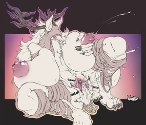 4_toes anthro antlers areola bandage bandaged_arm bandaged_hand big_breasts blindfold blush bodily_fluids breasts clitoris feet female fingering fingering_self fur genital_fluids genitals horn huge_breasts hyper hyper_breasts lactating masturbation milk nails nipples projectile_lactation solo teeth toes urethra vaginal vaginal_fingering vaginal_fluids vaginal_masturbation vulva white_body white_fur kanogetz bloodborne fromsoftware mythology sony_corporation sony_interactive_entertainment vicar_amelia beast_(bloodborne) canid canine canis mammal mythological_canine mythological_creature werecanid werecanine werecreature werewolf wolf hi_res