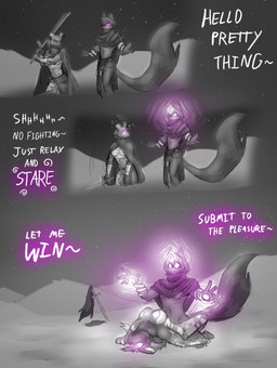 anthro cape clothing defeated defeated_heroine dominant dominant_anthro dominant_male duo female forced greeting hypnosis male male/female melee_weapon mind_control penetration rape sex submissive submissive_anthro submissive_female sword text vaginal vaginal_penetration weapon kuro-freak hypnovember hypnovember2024 sang:_the_desert_blade sang_(sang:_the_desert_blade) african_wild_dog canid canine fox mammal 2024 absurd_res comic english_text hi_res
