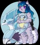 ambiguous_gender anthro blue_hair collar female feral group hair inner_ear_fluff long_hair looking_at_viewer nude purple_eyes smile standing tuft lovelesskiax nintendo pokemon vania_(izayoi.snowfall) alolan_form alolan_sandshrew alolan_sandslash felid generation_7_pokemon mammal pokemon_(species) regional_form_(pokemon) 2016 alpha_channel hi_res