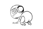 anthro ass_up blush butt clean_diaper clothed clothing diaper diaper_fetish feet kneeling looking_at_viewer male simple_background smile solo wearing_diaper curiouscryptid sgt._frog kururu_(keroro_gunsou) alien amphibian keronian digital_media_(artwork) monochrome sketch