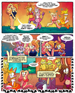 accessory aged_up anthro backyard belly big_ears bikini blue_eyes blush blush_lines bottomwear breasts brown_body brown_ear_tips brown_eyes brown_fur brown_hair clothing covering covering_breasts covering_crotch covering_self cowboy_hat crowd dialogue dipstick_ears dipstick_tail ear_markings embarrassed female forehead_gem fur gem green_eyes group hair hair_accessory hairband hat headgear headwear humiliation inner_ear_fluff laugh male markings multicolored_ears nude nude_anthro nude_female nude_male one-piece_swimsuit orange_eyes party pink_inner_ear purple_body purple_fur running running_away skirt smile smirk speech_bubble swimming_trunks swimwear tail tail_markings tan_body tan_fur text text_box trick tricked tuft two-piece_swimsuit white_belly white_chest white_inner_ear_fluff white_tail_tip yellow_body yellow_fur himitsu popfulblue archie_comics sega sonic_the_hedgehog_(archie) sonic_the_hedgehog_(comics) sonic_the_hedgehog_(series) the_murder_of_sonic_the_hedgehog blaze_the_cat bunnie_rabbot conductor's_wife_(sonic) cream_the_rabbit miles_prower vanilla_the_rabbit canid canine domestic_cat felid feline felis fox lagomorph leporid mammal rabbit 2025 4:5 absurd_res comic english_text hi_res mother_(lore) parent_(lore)