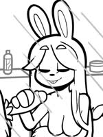 anthro bathing bent_over bottle breasts buckteeth container crotch_tuft detailed_background duo feathers female female_anthro genitals hair happy holding_penis humanoid_genitalia humanoid_penis humor inside male male/female music nipple_piercing nipples nude penis penis_grab piercing scut_tail shampoo_bottle short_tail shower showering singing singing_in_the_shower smile smirk solo_focus sound_effects synced_to_music tail teeth tongue tuft water wet_hair conditional_dnp sound_warning thehenwithatie hen_(thehenwithatie) ninjin_(thehenwithatie) avian bird chicken galliform gallus_(genus) lagomorph leporid mammal phasianid rabbit 2024 2d_animation 3:4 absurd_res animated frame_by_frame greyscale hi_res huge_filesize long_playtime monochrome sound webm