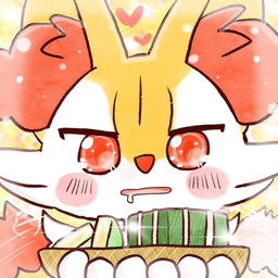 ambiguous_anthro ambiguous_gender anthro biped bodily_fluids dipstick_tail drooling food front_view heart_symbol holding_food holding_object leaf markings meat open_mouth saliva solo sparkles sparkling_eyes tail tail_markings tail_motion tailwag annyui0611 nintendo pokemon braixen canid generation_6_pokemon mammal pokemon_(species) 1:1 2023 digital_drawing_(artwork) digital_media_(artwork) headshot_portrait hi_res japanese_description portrait translated_description