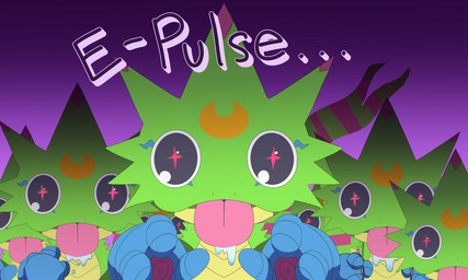 anthro bodily_fluids drooling green_body grey_eyes group hungry male saliva star_pupils tongue tongue_out doodledigi bandai_namco digimon digimon_beatbreak digimon_(species) gekkomon scalie 5:3 hi_res