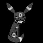 1:1 alpha_channel ambiguous_gender creepy creepy_smile curled_tail digital_media_(artwork) eeveelution fangs fangs_bared generation_2_pokemon looking_at_viewer low_res monochrome n8 nintendo off_(game) pablo_(off) pixel_(artwork) pokemon pokemon_(species) simple_background smile smiling_at_viewer solo tail teeth transparent_background umbreon