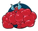 big_muscles horn huge_muscles male muscular dragmon mott_the_moth mythology dragmon_(character) demon dragon mythological_creature mythological_scalie scalie