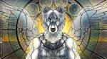 divine ethereal fur gulf_of_mexico male muscular sea stained_glass sunrise tribal water white_body white_fur wings amuroumbra sebris angel canid canine canis mammal wolf 16:9 digital_media_(artwork) widescreen