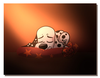 black_body black_fur black_nose black_spots border feral fur male sleeping solo spots toony white_body white_border white_fur white_spots themiles 101_dalmatian_street 101_dalmatians disney dylan_(101_dalmatians) canid canine canis dalmatian domestic_dog mammal