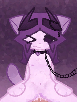 abdominal_bulge adult_on_young age_difference anthro bodily_fluids chain chain_leash chained_collar collar cum cum_in_vagina cum_inside female fur genital_fluids genitals hair horn leash leashed_collar loli looking_down male male/female navel nipples paws penetration penis purple_body purple_eyes purple_hair simple_background simple_eyes simple_face sitting solo tail vaginal vaginal_penetration young young_anthro young_female young_penetrated younger_female younger_penetrated clovyr_(artist) jacqueline_(clovyr) demon felid feline mammal hi_res
