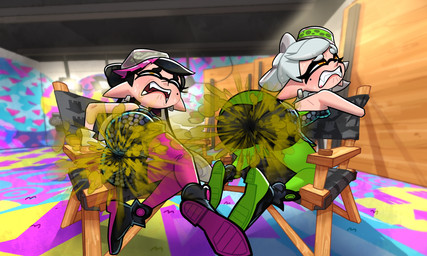 bodily_fluids brown_fart_cloud butt clenched_teeth duo fangs fart fart_cloud fart_fetish female humanoid_pointy_ears pointy_ears sitting sweat teeth oddtenn nintendo splatoon callie_(splatoon) marie_(splatoon) animal_humanoid aquatic aquatic_humanoid cephalopod cephalopod_humanoid humanoid inkling mollusk mollusk_humanoid 2026 5:3 hi_res cousins_(lore)