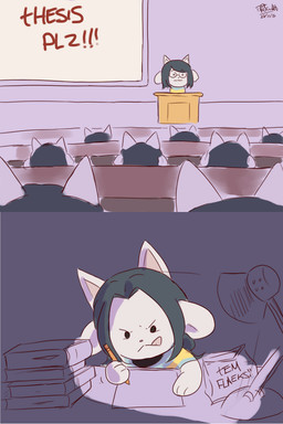 anthro book clothing college eyewear female glasses group lamp paper pattern_clothing pattern_shirt pattern_topwear pencil_(object) school shirt striped_clothing striped_shirt striped_topwear stripes tem_flakes tongue tongue_out topwear writing_utensil bloodinner undertale undertale_(series) temmie_(undertale) mammal tem 2015 2:3 absurd_res comic hi_res