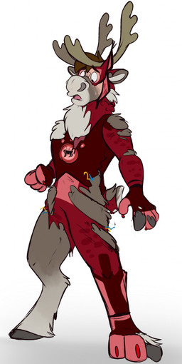 antlers clothing costume horn male malfunction shocked transformation transformation_through_technology wire werewolfaboo pbs wild_kratts canada_lynx deer felid feline lynx mammal new_world_deer reindeer hi_res