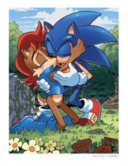 5_fingers anthro blue_boots blue_clothing blue_footwear blue_jacket blue_sky blue_topwear bodily_fluids boots bottomless canon_couple clothed clothing duo eyes_closed female fingers flower footwear gloves grass hair handwear jacket kissing love male male/female outside plant quills_(anatomy) red_clothing red_footwear red_hair romantic shoes sky tail tears topwear vines white_clothing white_gloves white_handwear tracy_yardley archie_comics sega sonic_the_hedgehog_(archie) sonic_the_hedgehog_(comics) sonic_the_hedgehog_(series) sally_acorn sonic_the_hedgehog chipmunk eulipotyphlan ground_squirrel hedgehog mammal rodent sciurid 2019 hi_res