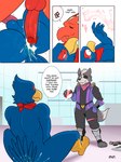2021 3:4 absurd_res after_sex anthro anthro_on_anthro avian balls big_penis blaziken bodily_fluids canid canine canis comic cum cum_in_ass cum_inside dialogue english_text eyes_closed falco_lombardi generation_3_pokemon genital_fluids genitals group hi_res humanoid_genitalia humanoid_penis male male/male mammal nintendo penis pokeball pokemon pokemon_(species) standard_pokeball star_fox super_smash_bros. text tongue tongue_out wolf wolf_o'donnell zourik