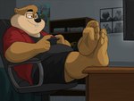 4_toes anthro barefoot braces chair eyewear feet foot_focus furniture gaming glasses lying male on_chair overweight overweight_anthro overweight_male paws sitting sitting_on_chair soles solo toes dj-rodney francis_(dj-rodney) gopher mammal rodent