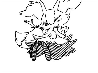 1-bit 3_toes ambiguous_anthro ambiguous_gender anthro arm_tuft biped black_border blush blush_lines border cheek_tuft chest_tuft closed_smile cute_fangs digitigrade dipstick_tail eyes_closed facial_tuft fangs feet front_view hip_tuft inner_ear_fluff markings mouth_closed nude_ambiguous nude_anthro object_in_tail pawpads shoulder_tuft simple_background sitting smile solo stick stick_in_tail tail tail_markings teeth toes tuft white_background aka_leopard nintendo pokemon braixen canid generation_6_pokemon mammal pokemon_(species) 2020 4:3 aliasing binary_drawing black_and_white digital_drawing_(artwork) digital_media_(artwork) full-length_portrait monochrome portrait