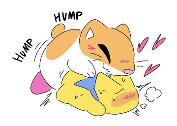 :3 ambiguous_gender biped bipedal_feral blush bodily_fluids brown_body brown_fur duo eyes_closed feral fur humping male male/ambiguous motion_lines pink_nose simple_background sweat sweatdrop whiskers white_background white_body white_fur yellow_body kibblekritterz kirby_(series) nintendo rick_(kirby) cricetid hamster mammal rodent starman_(kirby)