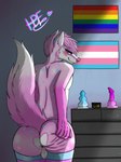 anthro anus balls butt butt_heart dildo femboy fingers flag flag_(object) flag_on_wall fur genitals hair heart_(marking) heart_font heart_font_signature heart_in_signature heart_symbol inside lgbt_pride male markings pink_body pink_hair pride_color_flag pride_colors rainbow_flag rainbow_pride_colors rainbow_pride_flag rainbow_symbol sex_toy sex_toy_background six-stripe_rainbow_pride_colors solo sparklefur transgender_pride_colors hbf bloadzfronzak canid canine canis mammal wolf absurd_res hi_res signature trans_(lore)