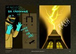 anthro balls clothing coat crazy_eyes dialogue electricity genitals gloves handwear laugh lever lightning male night penis rooftop simple_background sky solo tongue topwear window yellow_background yellow_sky sharkinthepark dr_crocovile_(sharkinthepark) crocodile crocodilian reptile scalie 2025 hi_res