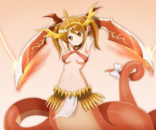 akabane_iori armband blue_eyes bow breasts brown_eyes brown_hair cosplay echidna_(p&d) female hair headdress jewelry kinfuji kyou_ami! lamia looking_at_viewer monster monster_girl navel puzzle_&_dragons simple_background smile sword tail_bow twintails video_games weapon
Rating: Questionable
Score: 2
User: AnacondaRifle
Date: April 15, 2014