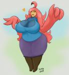 anthro anthrofied big_breasts breasts clothed clothing female heart_symbol pokemorph solo thick_thighs kawma nintendo pokemon generation_6_pokemon gourgeist pokemon_(species) hi_res