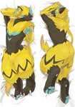 4_fingers 4_toes ambiguous_gender anthro claws fangs feet fingers hindpaw looking_at_viewer lying open_mouth pawpads paws solo teeth toe_claws toes tongue tongue_out whiskers kuritama nintendo pokemon felid generation_7_pokemon legendary_pokemon mammal pokemon_(species) zeraora hi_res