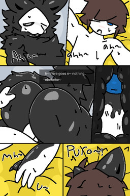 anal anal_fluids anal_penetration anthro big_butt black_body bodily_fluids butt duo erection from_behind_position genitals glans goo_transformation latex latex_body lgbt_pride male male/male moan nude penetration penile penile_penetration penis penis_in_ass sex text thick_thighs transformation transformation_sequence transformation_through_sex x-ray_view fallonheels changed_(video_game) lin_(changed) puro_(changed) canid canine canis human mammal wolf 2:3 comic english_text hi_res