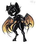 4_fingers anthro black_body dot_eyes ethereal ethereal_hair ethereal_wings female fingers latex solo airfly-pony microsoft prey_(2017) chloe_(airfly-pony) alien bat leaf-nosed_bat mammal microbat typhon_(species) yangochiropteran 2022 hi_res