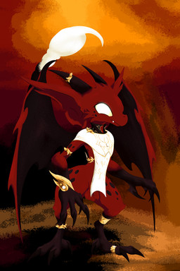 3_toes 4_fingers anklet balls big_ears bottomless bracelet claws cloak clothed clothing cute_fangs digit_ring fangs feet femboy finger_claws fingers flaccid foreskin genitals gloves_(marking) glowing glowing_eyes horn jewelry leg_markings male markings penis red_body red_skin ring small_penis socks_(marking) solo spots stinger stinger_tail tail teeth toe_claws toe_ring toes white_clothing wide_hips wings yellow_eyes shadowsoulful dungeons_and_dragons hasbro wizards_of_the_coast demon imp 2025 absurd_res cel_shading hi_res lineless shaded