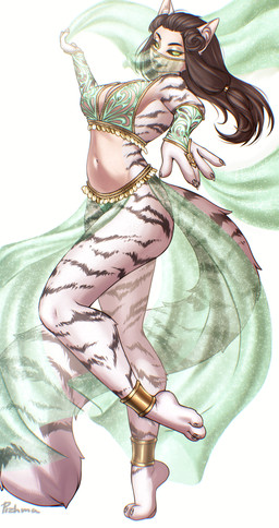 5_fingers anthro biped breasts claws clothed clothed_anthro clothed_female clothing feet female fingers front_view fur hair looking_at_viewer markings navel simple_background smile solo standing striped_body striped_fur striped_markings striped_tail stripes tail tail_markings toes pizhma felid feline mammal 2025 absurd_res digital_drawing_(artwork) digital_media_(artwork) hi_res