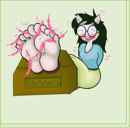 barefoot between_toes black_hair blush buckteeth digit_ring eyewear feathers feet female foot_fetish foot_focus foot_play glasses hair heart_symbol humanoid_feet jewelry laugh loose_feather open_mouth open_smile plantigrade pointy_ears prick_ears restrained restrained_arms restrained_feet restraints ring shaking simple_background smile solo stocks teasing_feet teeth tickle_fetish tickle_torture tickling tickling_feet tickling_toes toe_play toe_ring toe_wiggle toes trembling trembling_for_pleasure wearing_glasses card123board homestuck ms_paint_adventures jade_harley animal_humanoid canid canid_humanoid canine canine_humanoid dog_humanoid humanoid mammal mammal_humanoid hi_res