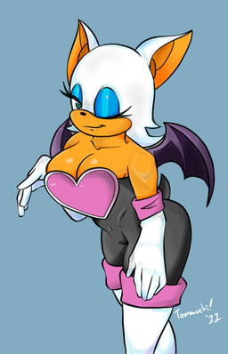 5_fingers anthro armwear back_wings big_breasts biped black_bodysuit black_clothing black_skinsuit blue_background blue_eyes bodysuit boots breasts cleavage clothed clothed_anthro clothed_female clothing collarbone elbow_gloves eyelashes female female_anthro fingers footwear fur gloves handwear leaning leaning_forward legwear lips looking_at_viewer membrane_(anatomy) membranous_wings mouth_closed multicolored_body multicolored_boots multicolored_clothing multicolored_footwear multicolored_gloves multicolored_handwear navel_outline one_eye_closed one_eye_half-closed orange_body orange_inner_ear orange_skin pupils purple_boots purple_clothing purple_footwear purple_gloves purple_handwear purple_wings shoes short_tail simple_background skinsuit smile smiling_at_viewer smirk smirking_at_viewer solo standing tail thigh_boots thigh_highs tight_clothing two_tone_body two_tone_boots two_tone_clothing two_tone_footwear two_tone_gloves two_tone_handwear white_body white_boots white_clothing white_ears white_footwear white_fur white_gloves white_handwear white_pupils wings wink winking_at_viewer tomaruchi sega sonic_the_hedgehog_(series) rouge_the_bat bat mammal 2022 absurd_res dated hi_res signature