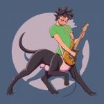 andromorph black_nipples blush guitar human_torso intersex musical_instrument nipples plucked_string_instrument solo string_instrument teats dotoro_(artist) canid canid_taur canine canine_taur canis dog_taur domestic_dog humanoid_taur mammal mammal_taur taur 1:1 hi_res