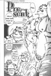 age_difference anthro canid canine canis comic dialogue duo english_text felid greyscale jin_(artist) male male/male mammal mature_anthro mature_male monochrome pantherine text tiger translated url wolf