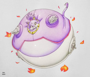 accessory anthro belly big_belly bottomwear clothing eyelashes female fire floating footwear fur gloves hair hair_accessory hair_tie handwear high_heels huge_belly hyper hyper_belly hyper_inflation inflation lidded_eyes long_eyelashes looking_at_viewer multicolored_body multicolored_fur pants purple_body purple_clothing purple_fur purple_hair purple_tail purple_topwear shoes solo spherical_inflation tail text topwear two_tone_body two_tone_fur white_body white_bottomwear white_clothing white_fur white_gloves white_handwear white_pants thebellyseeker sega sonic_the_hedgehog_(series) blaze_the_cat domestic_cat felid feline felis mammal 2025 artist_name english_text hi_res