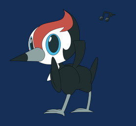 ambiguous_gender avian_feet big_butt black_body black_feathers blinking blue_eyes butt feathers looking_at_viewer looking_back musical_note musical_symbol no_genitals presenting presenting_hindquarters raised_tail shaking_butt simple_background solo symbol tail taunting teasing transparent_background white_body white_feathers nightdazed nintendo pokemon avian bird generation_7_pokemon pikipek pokemon_(species) 2025 2d_animation alpha_channel animated digital_media_(artwork) frame_by_frame hi_res loop