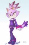 anthro bottomwear clothing female legwear looking_at_viewer skirt smile solo stockings nancher sega sonic_the_hedgehog_(series) blaze_the_cat domestic_cat felid feline felis mammal 2014 hi_res