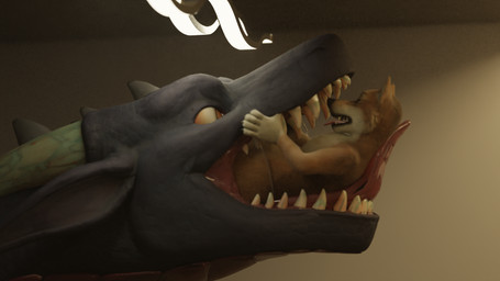 almost_fully_inside anthro bodily_fluids breath duo feral horn imminent_vore inside licking male male/male oral oral_vore panting saliva smile swallowing teeth tongue tongue_out vore lorenzopilot15ra untied_verbeger_(modeler) mythology bunsen canid canine canis dragon mammal mythological_creature mythological_scalie scalie wolf 16:9 hi_res widescreen
