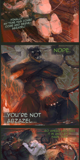 anthro armpit_sniffing backsack balls bed bodily_fluids bulge butt candle claws collar cum cum_inside dialogue duo ear_piercing ear_ring erection feet fingering foreskin fur furniture genital_fluids genital_piercing genitals holidays hooves horn leaking_cum looking_at_viewer looking_down looking_down_at_viewer male male/male muscular musk nipples nude pawpads pecs penis penis_piercing piercing pubes ring_piercing ritual sniffing tail tail_spines text toes white_body white_fur yellow_body yellow_fur artjackal christmas mythology krampus bovid canid canine canis caprine caprine_demon dalmatian demon domestic_dog goat_demon mammal absurd_res comic english_text hi_res long_image tall_image