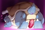 anthro anus blue_body blush erection genitals heart_symbol male overweight overweight_anthro overweight_male penis shoulder_cannon solo unagi_bukuro nintendo pokemon blastoise generation_1_pokemon pokemon_(species) 2020