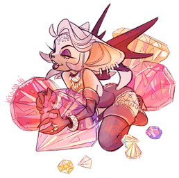 anthro armwear bangle biped breasts chaos_emerald choker clothed clothing ear_piercing elbow_gloves eyeshadow female footwear gem gloves half-closed_eyes handwear jewelry makeup membrane_(anatomy) membranous_wings narrowed_eyes necklace piercing purple_eyeshadow ring solo wings yellow_eyes kisu-no-hi sega sonic_the_hedgehog_(series) rouge_the_bat bat mammal