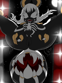anthro claws female finger_claws gender_symbol mouth_shot night open_mouth solo spread_legs spreading symbol toe_claws tongue tongue_out vaginal venom fgkings made_in_abyss marvel nanachi venom_(marvel) symbiote 3:4 absurd_res hi_res