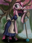 anthro anthrofied blood bodily_fluids clothing female hair knife looking_at_viewer pink_hair solo wojtovix alice:_madness_returns american_mcgee's_alice friendship_is_magic hasbro my_little_pony alice_liddell pinkamena_(mlp) pinkie_pie_(mlp) earth_pony equid equine horse mammal pony 2012 3:4 absurd_res hi_res