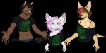 2021 5_fingers alpha_channel anthro breasts canid canine cleavage clothed clothing digital_media_(artwork) equid equine eyebrows eyelashes female fingers green_eyes group harrison_maker horse kittydee ky_armstrong male mammal trio